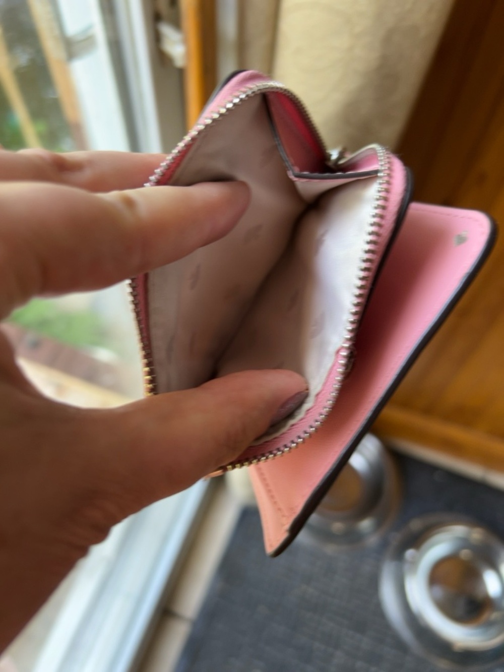 Kate Spade New York Pink Saffiano Leather Bifold Wallet